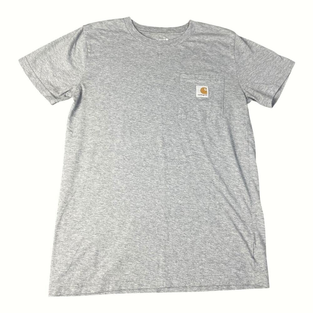 Carhartt Youth Boys Heather Grey Large 14-16 Pocket T-shirt Lightweight